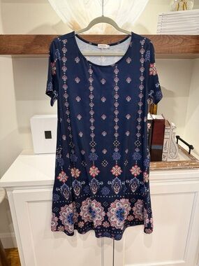Women’s Navy Floral Mini Dress - Unknown Brand